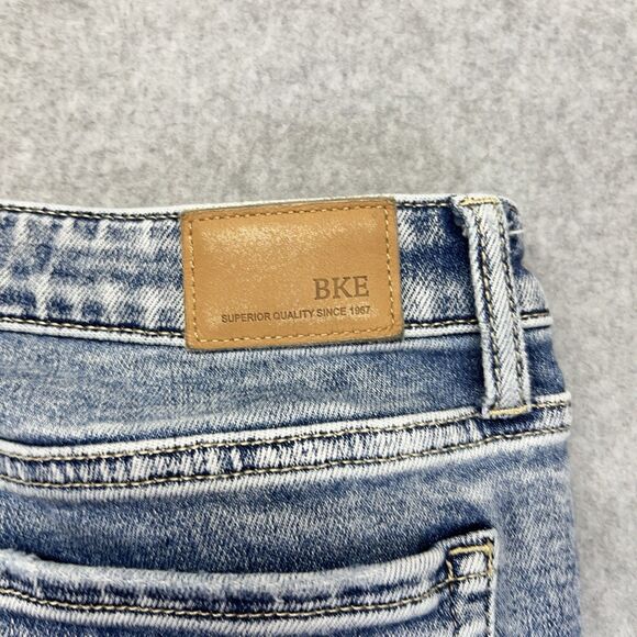 BKE Stella Slim Fit Low Rise Flare Jeans Women’s 28x32 Stone Wash Open Hem - Picture 15 of 16